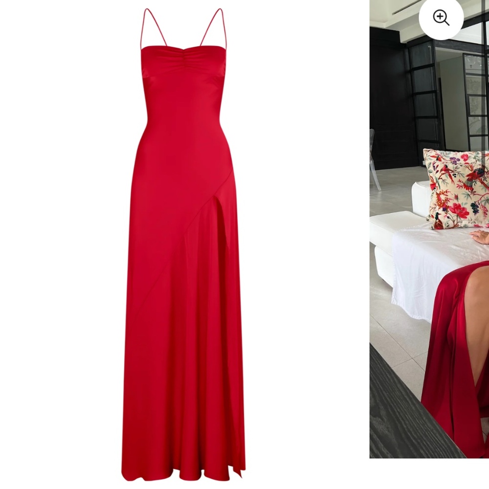 HNTR THE LABEL GAIA GOWN RED WINE (SIZE MEDIUM M)